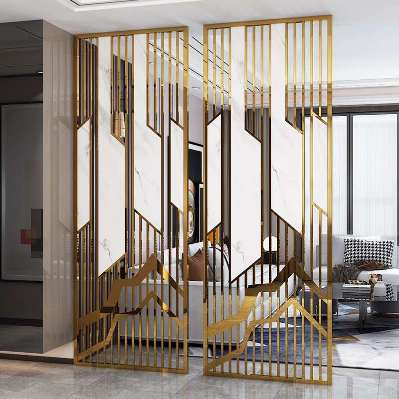 黄铜色镂空铝隔断